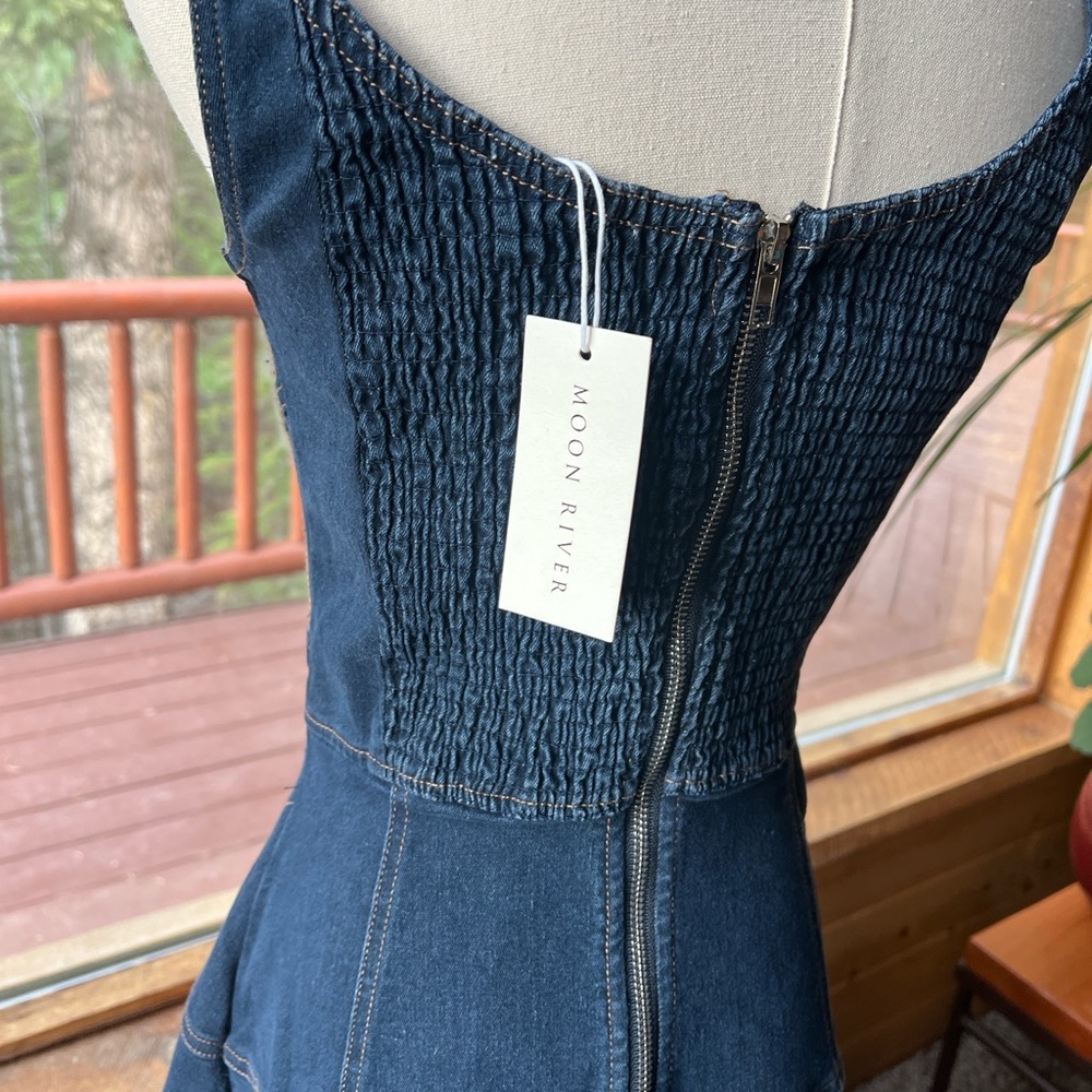 Anthropologie Blue Denim Sleeveless Dress - Picture 6 of 9